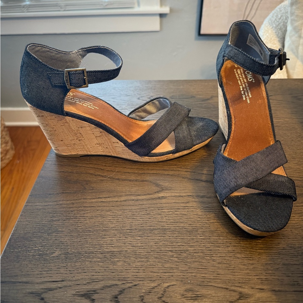 Stylish Denim Wedge Sandals